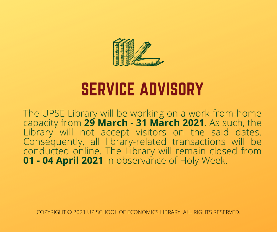 Read more about the article Service Advisory (29 March – 04 April 2021)