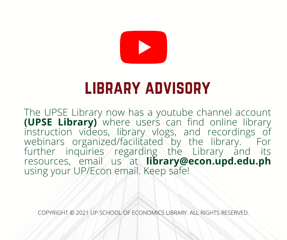 You are currently viewing UPSE Library Youtube Channel