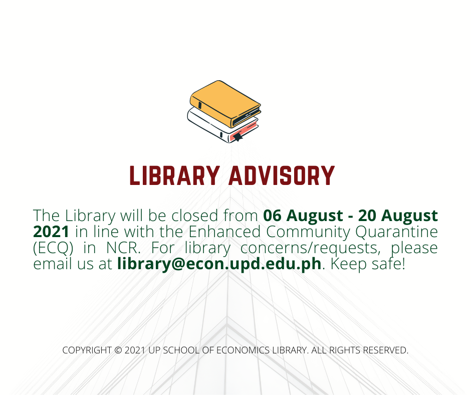 Read more about the article Library Advisory (06 Aug – 20 Aug 2021)