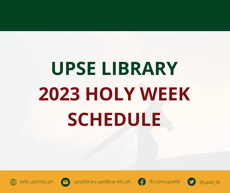 Read more about the article UPSE Library Holy Week Schedule