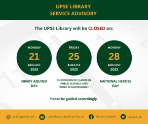 Read more about the article UPSE Library Service Advisory