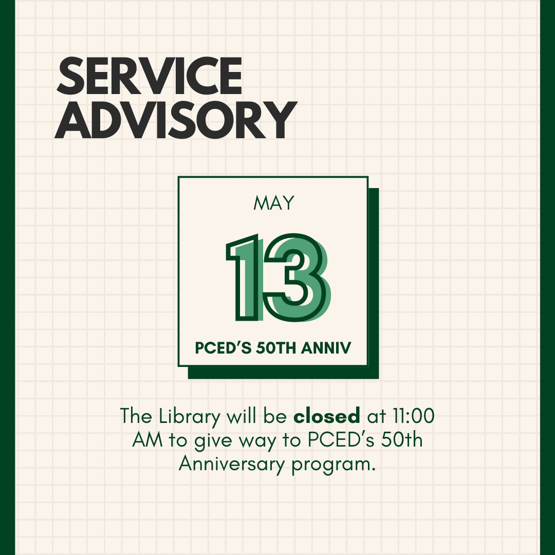 Advisory (PCED 50th Anniversary)