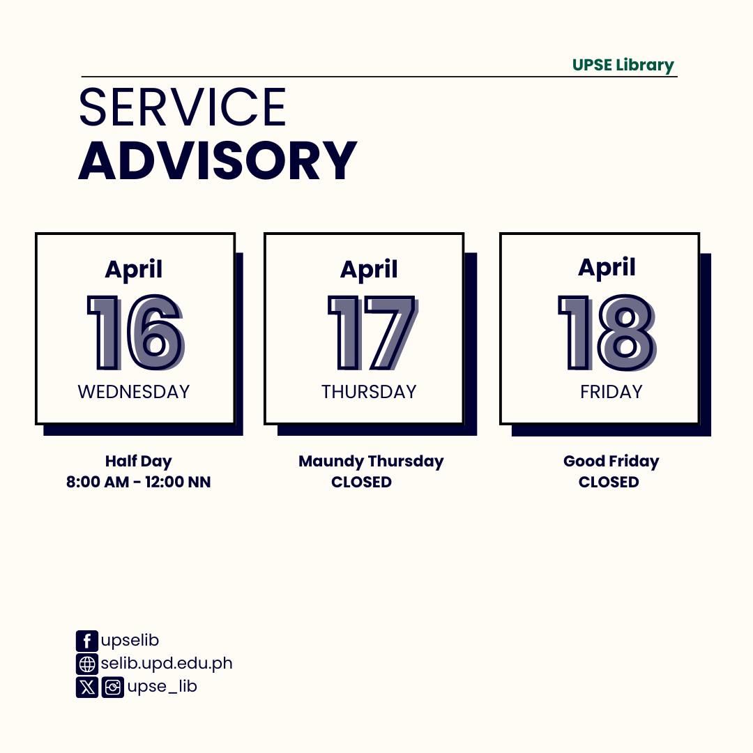 Service Advisory: Holy Week