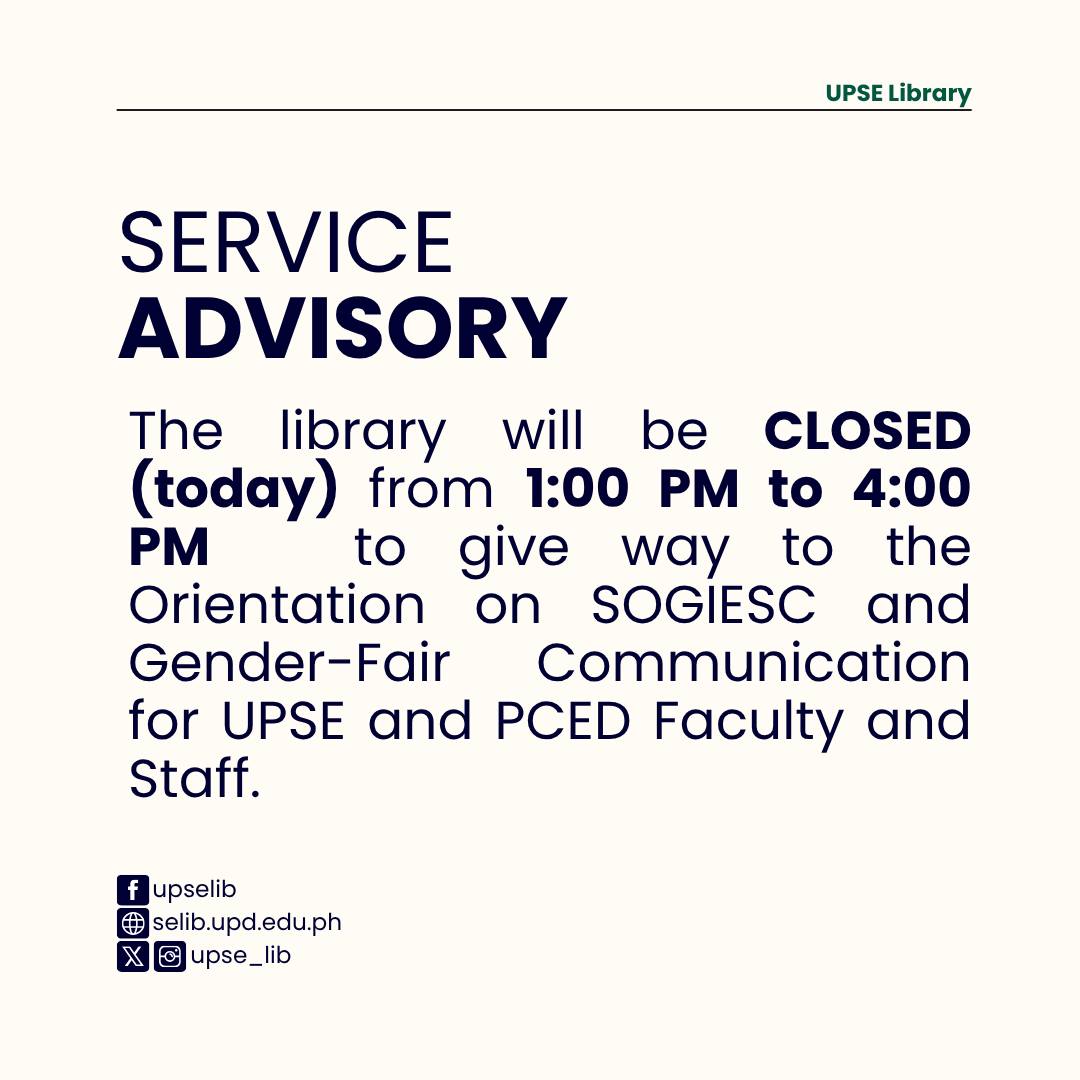 Service Advisory: Staff Orientation on SOGIEsc