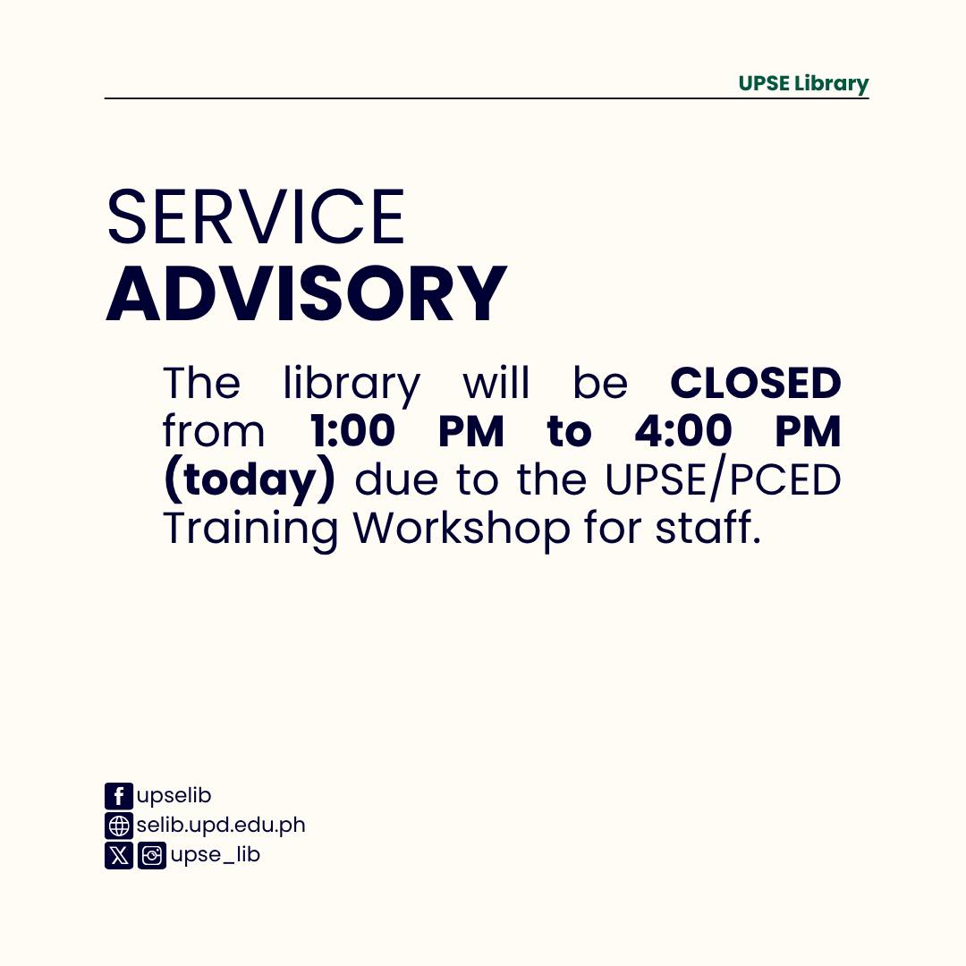 Service Advisory: Staff Workshop